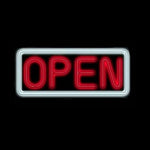 Horizontal Neon Open Sign White and Red