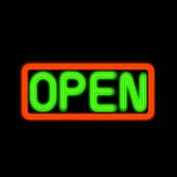 Horizontal Neon Open Sign Red and Green