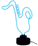 Saxophone neon sculpture desk sign
