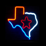 Texas State Neon Light Sign Sculpture