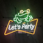 Lets Party with Frog Neon Bar Sign Light