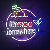 Its 5:00 Somewhere Neon Bar Sign with Martini