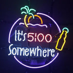 Its 5:00 Somewhere Neon Bar Sign with Beer