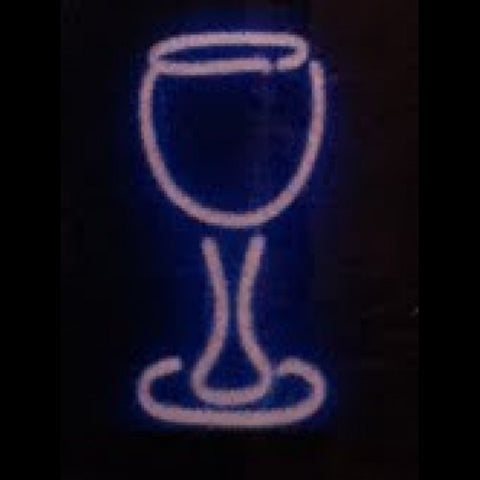 Wine Glass Neon Light Sign Sculpture